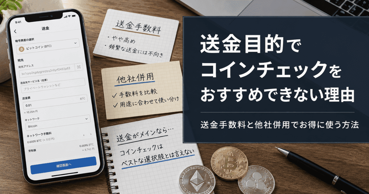 送金目的でコインチェックをおすすめできない理由｜送金手数料と他社併用でお得に使う方法