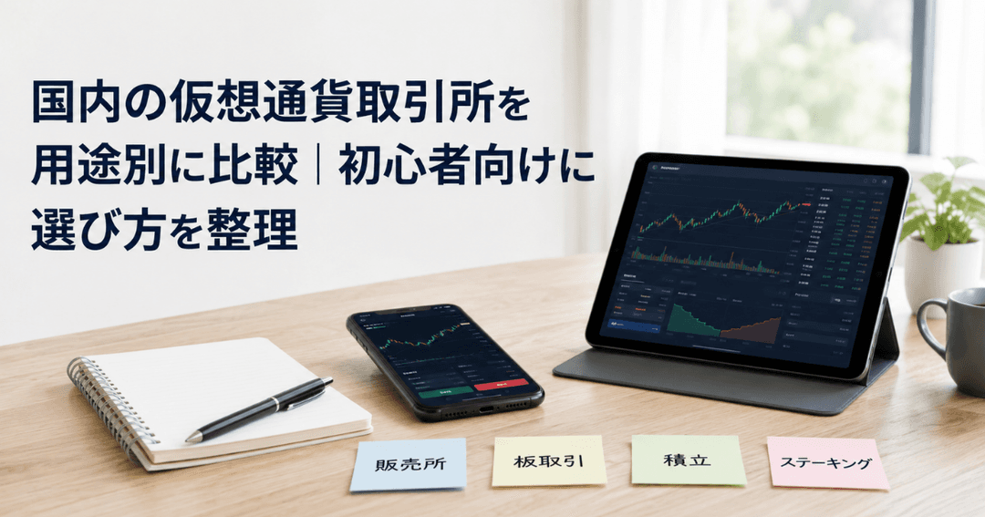 国内の仮想通貨取引所を用途別に比較｜初心者向けに選び方を整理