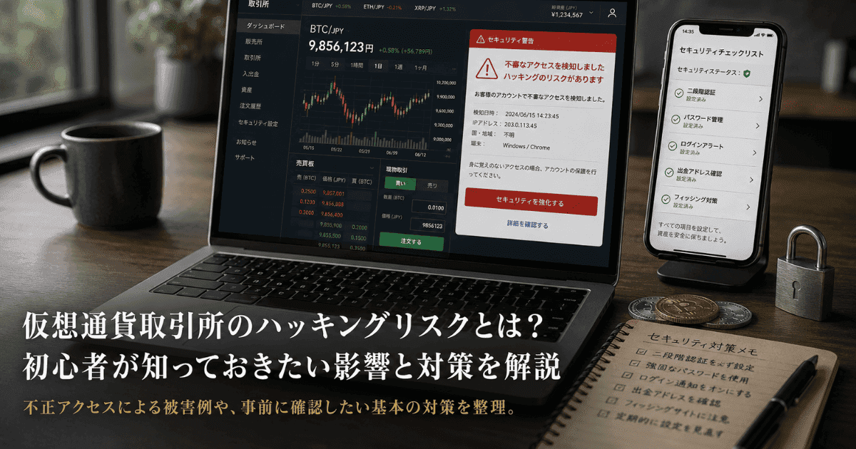 仮想通貨取引所のハッキングリスクとは？初心者が知っておきたい影響と対策を解説
