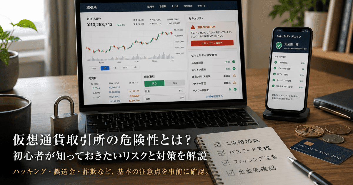 仮想通貨取引所の危険性とは？初心者が知っておきたいリスクと対策を解説