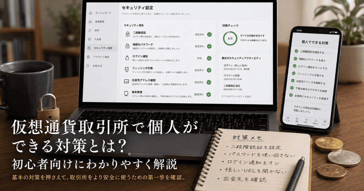 仮想通貨取引所で個人ができる対策とは？初心者向けにわかりやすく解説