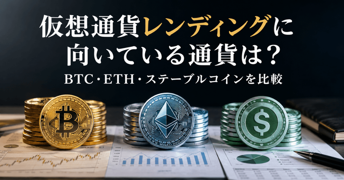 仮想通貨レンディングに向いている通貨は？BTC・ETH・ステーブルコインを比較