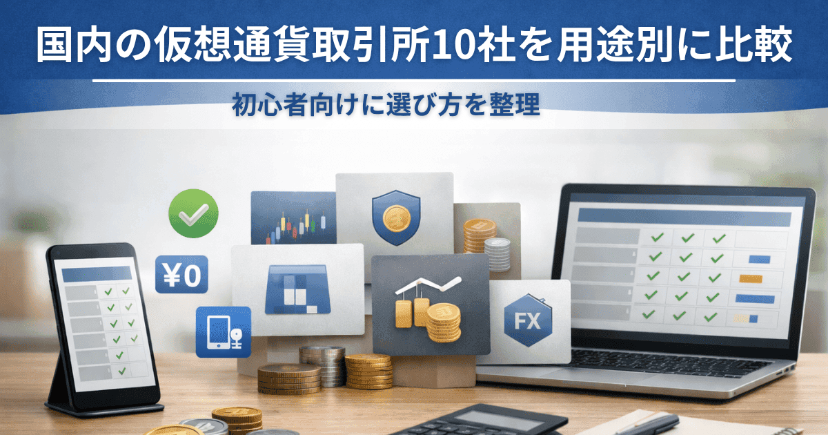 国内の仮想通貨取引所10社を用途別に比較｜初心者向けに選び方を整理