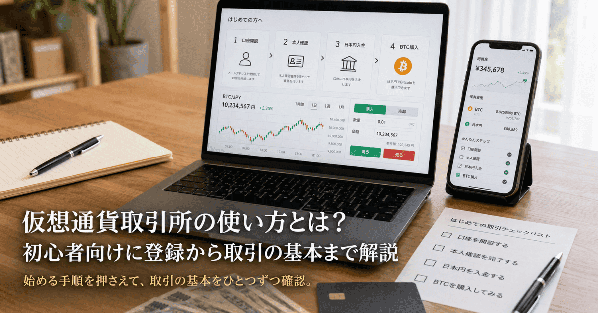 仮想通貨取引所の使い方とは？初心者向けに登録から取引の基本まで解説