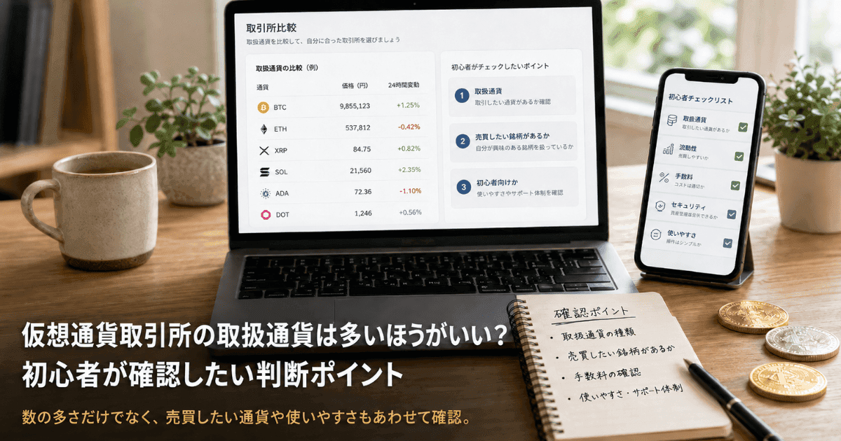 仮想通貨取引所の取扱通貨は多いほうがいい？初心者が確認したい判断ポイント