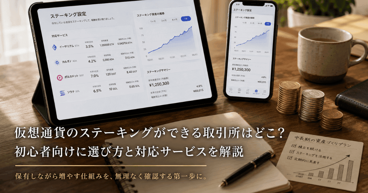 仮想通貨のステーキングができる取引所はどこ？初心者向けに選び方と対応サービスを解説