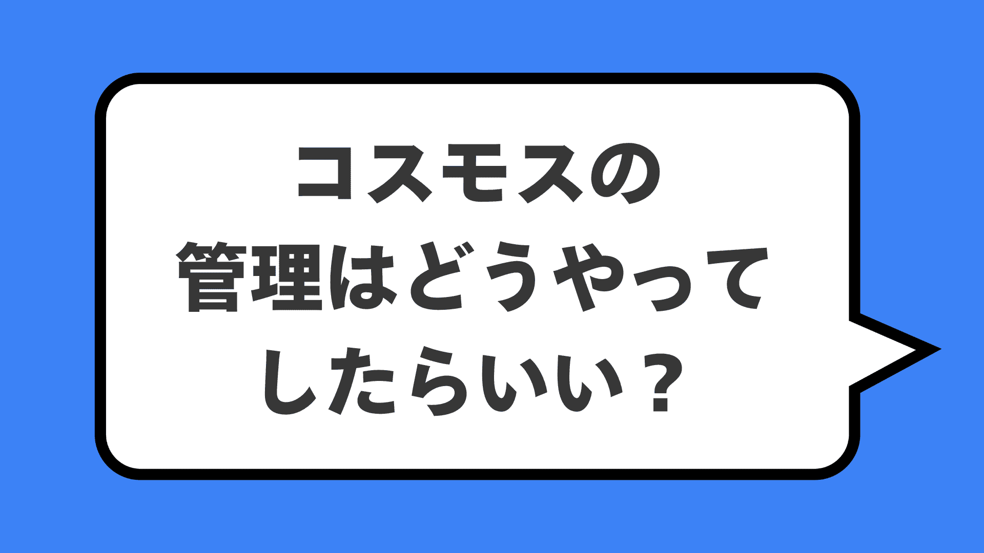 コスモスの管理はどうやってしたらいい？