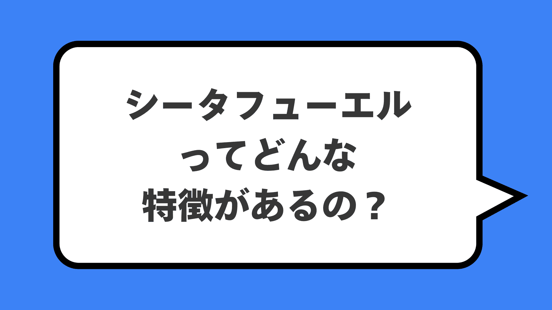 シータフューエルってどんな特徴があるの？
