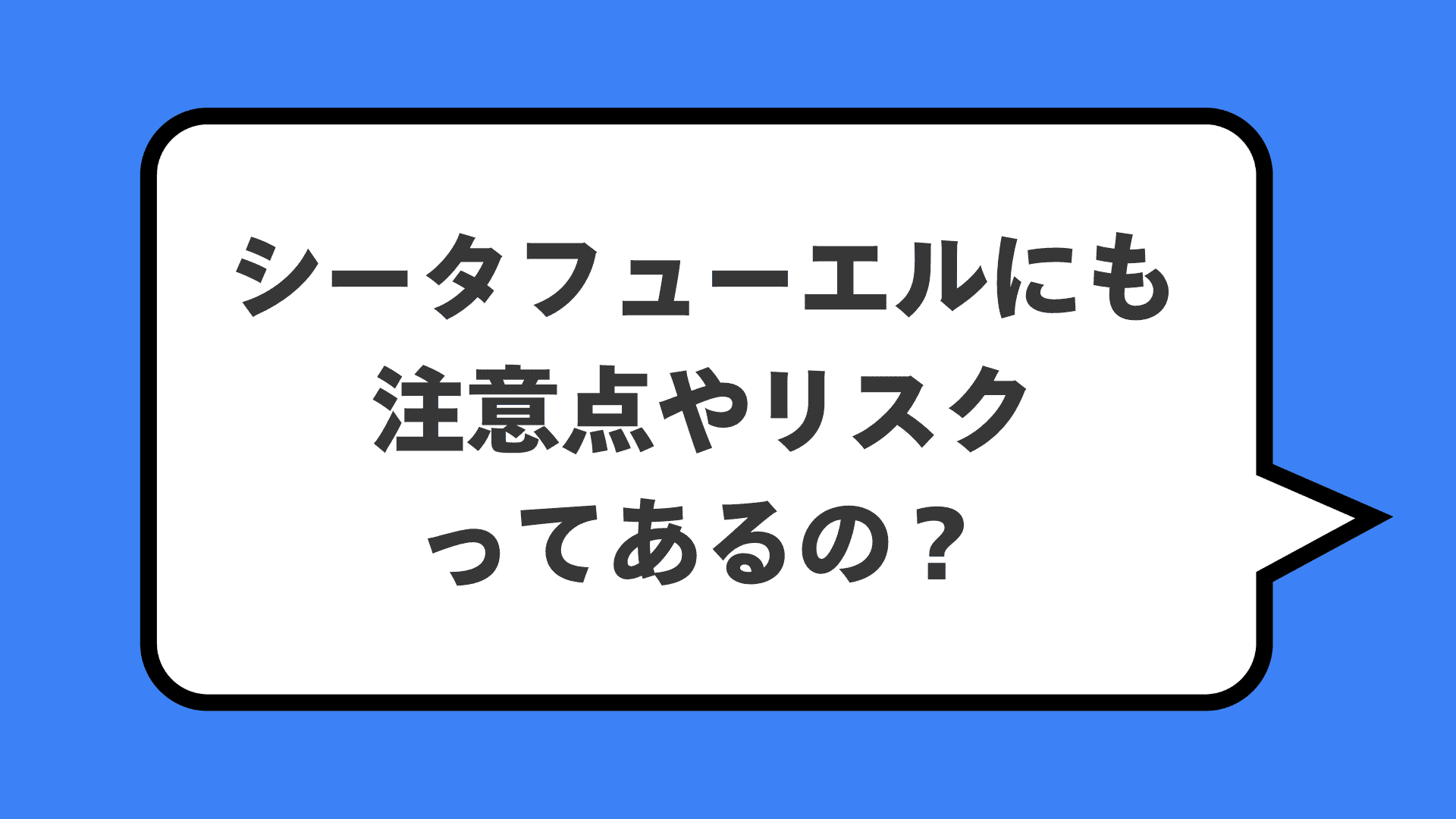シータフューエルにも注意点やリスクってあるの？