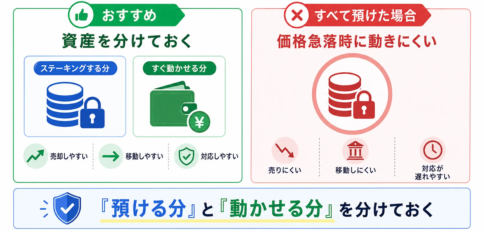 保有資産を預ける分とすぐ動かせる分に分ける考え方