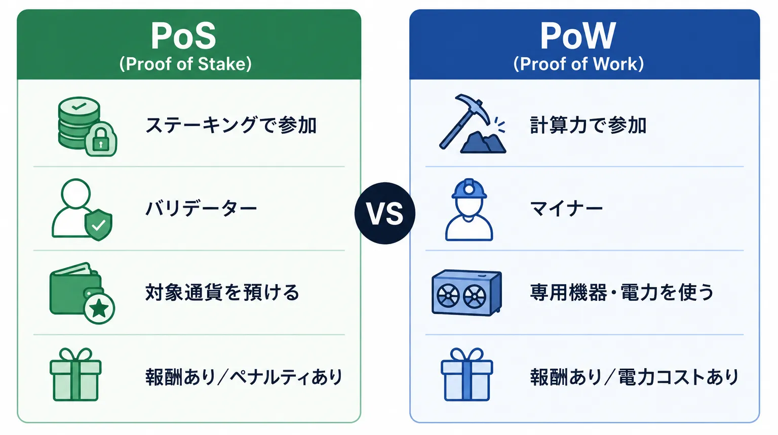 PoSとPoWの違い